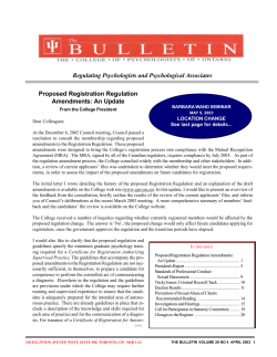 The Bulletin - College of Psychologists of Ontario
