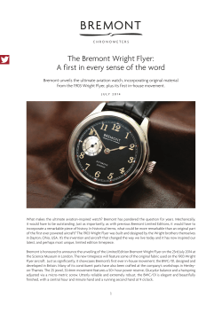 The Bremont Wright Flyer - The Wright Brothers USA