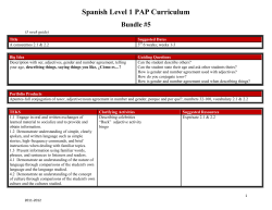 Spanish Level 1 PAP Curriculum