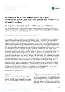 Intramuscular fat content in meat-producing animals