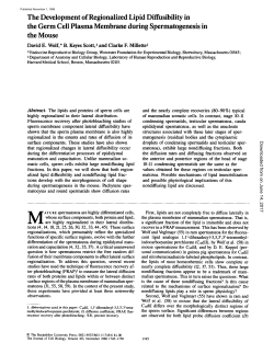 The Development of Regionalized Lipid Ditfusibility in the Germ Cell