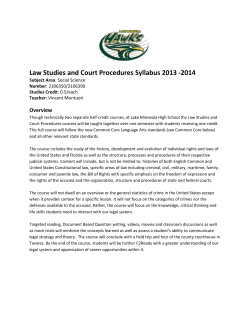 Law Studies and Court Procedures Syllabus 2013