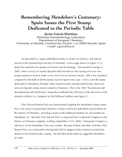 Spain Issues the First Stamp Dedicated to the Periodic Table