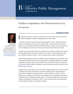 Profiles in negotiation: the Veterans Deal of 2014