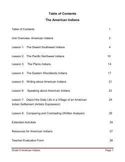 Table of Contents The American Indians - Porter History