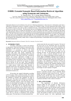 ESBIR: Extended Semantic Based Information Retrieval Algorithm
