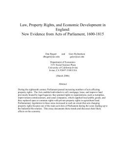 Law and Economic Development in England