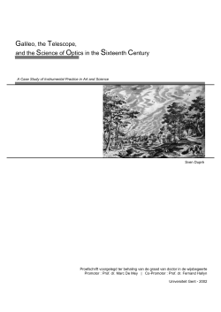 Galileo, the Telescope, and the Science of Optics in the Sixteenth
