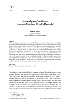 Archaeologies of the Future: Jameson`s Utopia or