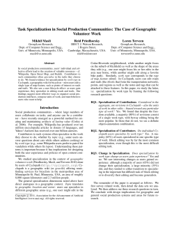 Task Specialization in Social Production