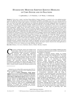 HYGROSCOPIC MOISTURE SORPTION KINETICS MODELING OF