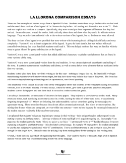 la llorona comparison essays