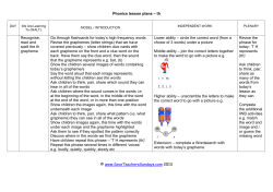 th lesson plan - Save Teachers` Sundays