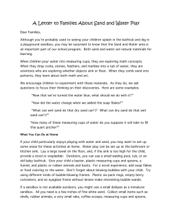 A Letter to Families About Sand and Water Play