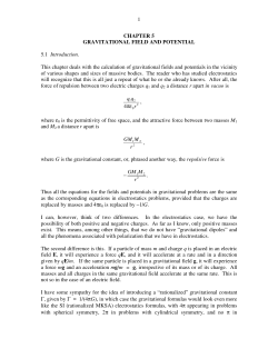 1 CHAPTER 5 GRAVITATIONAL FIELD AND POTENTIAL 5.1