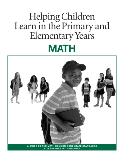 Helping Children Learn in the Primary and Elementary Years MATH