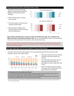 Primary School Net and Gross Attendance Rates, Kenya Over
