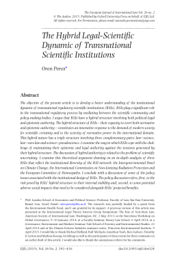 The Hybrid Legal-Scientific Dynamic of