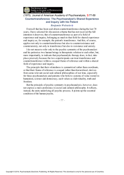 Countertransference - Manhattan Institute for Psychoanalysis