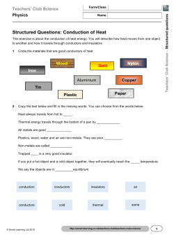 Structured Questions: Conduction of Heat