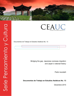 Japanese overseas migration and Japan&acute;s national history Pedro