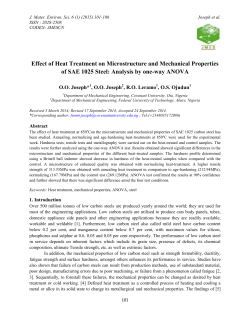 Effect of Heat Treatment on Microstructure and Mechanical