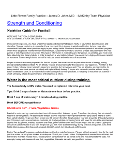 Football Nutrition - Little Flower Family Practice