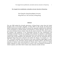 The Struggle between Nationalism, Globalisation and Music