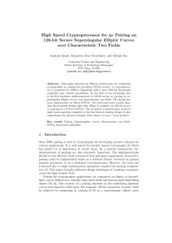 High Speed Cryptoprocessor for &eta;T Pairing on 128