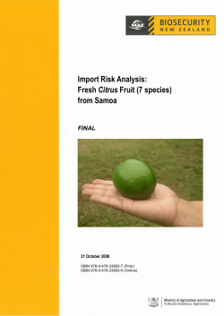 Import Risk Analysis: Fresh Citrus Fruit (7 species) from Samoa