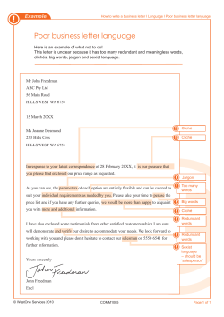 Poor business letter language