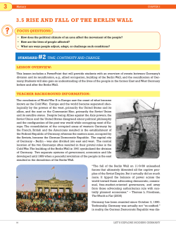 3.5 rIse And fAll Of The berlIn wAll - Hosting Site for the Transatlantic