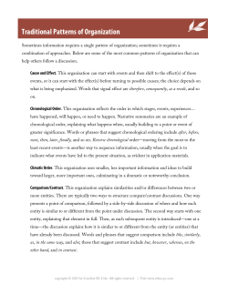 Traditional Patterns of Organization