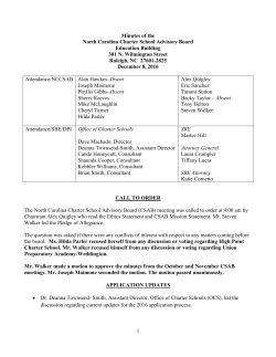 1 Minutes of the North Carolina Charter School Advisory Board