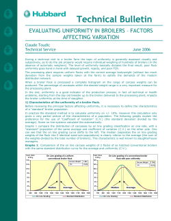 Evaluating uniformity in broilers - Factors affecting variation