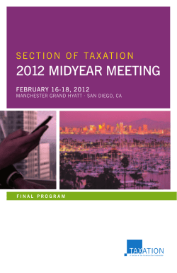 American Bar Association`s Section of Taxation 2012 Midyear Meeting