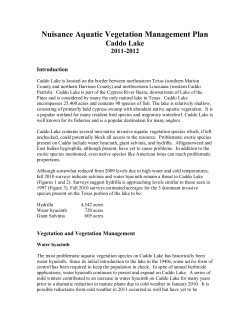 Caddo Lake Vegetation Management Plan 2011-2012