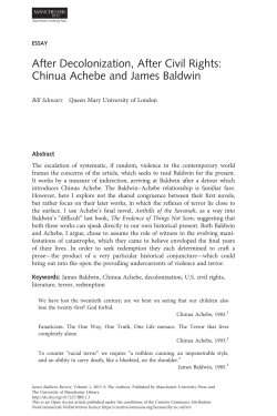 After Decolonization, After Civil Rights: Chinua Achebe and James