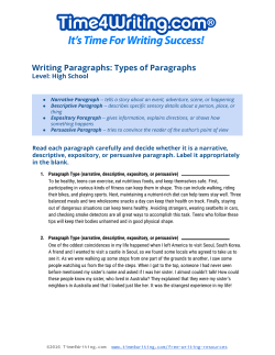 Writing Paragraphs → Types of Paragraphs