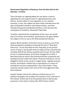 Government Regulation of Business, from the New Deal to the