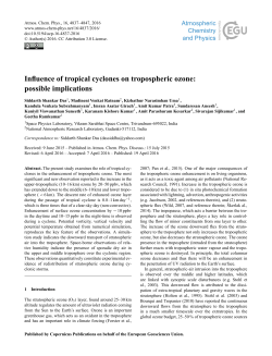 Influence of tropical cyclones on tropospheric ozone: possible