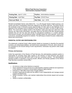 Wilmot Pupil Services Consortium Administrative Assistant Position