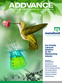 Botanical Metalworking Lubricants