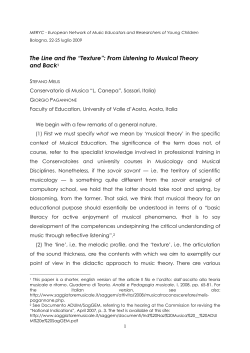 The Line and the &ldquo;Texture&rdquo;: From Listening to Musical