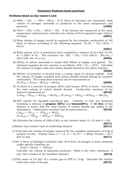 Chemistry Problems based questions Problems based on Gay