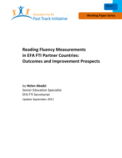 Reading Fluency Measurements in EFA FTI Partner Countries
