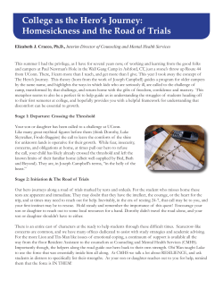 College as the Hero`s Journey: Homesickness and the Road of Trials