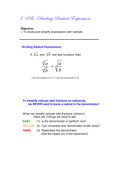 7-2B: Dividing Radical Expressions