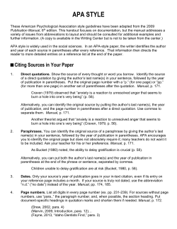 apa style - Idaho State University