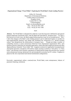 Organizational Change &ldquo;From Within&rdquo;: Exploring the World Bank`s